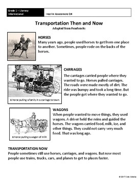 grade 1 literature assessment 2 transportation then and now guide answer key