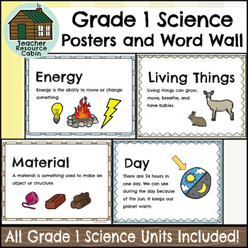 Preview of Grade 1 SCIENCE Word Wall and Posters (NEW 2022 Ontario Curriculum)