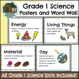 Grade 1 SCIENCE Word Wall and Posters (NEW 2022 Ontario Cu