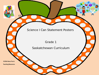 Preview of Grade 1 Science I Can Statement Posters