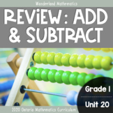 Grade 1, Unit 20: Addition and Subtraction Review (Ontario