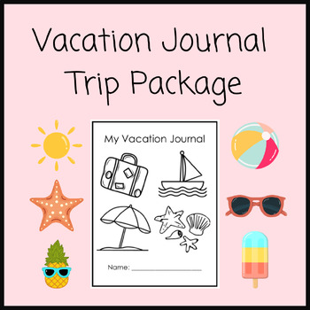 Preview of Grade 1 Vacation Journal | Homework Package for Travel