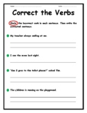 Grade 1 Verbs Worksheets - Correct the Verbs & Missing Verbs