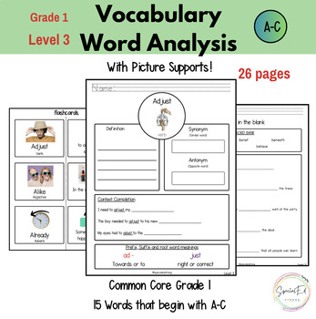 Preview of Vocab Graphic Organizers and Word mapping - Level 3 (SPED/ESL/EEL/Autism)