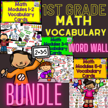 Preview of First Grade Math Vocabulary Words BUNDLE
