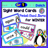 Grade 1: WINTER Dolch Sight Word Cards/Pocket Chart Game