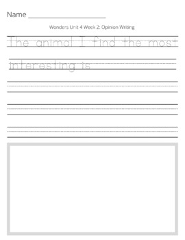 Preview of Grade 1 Wonders Unit 4 Week 2 - Opinion Writing