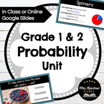 Preview of Grade 1 and 2 Probability Unit - Google Slides for 2020 Math Curriculum