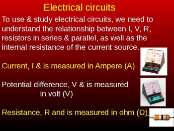 Preview of Grade 10-12 Electrical circuits      Animated PowerPoint slides