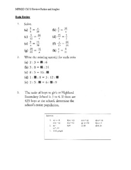 Preview of Grade 10 MPM2D Trig Math Ch7 Trigonometry Right Triangles Lesson Worksheets