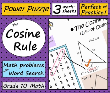 Preview of Grade 10 Math: The Cosine Rule - bundled set of 3