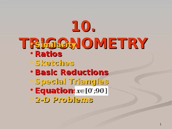 Preview of Grade 10 Trigonometry in PowerPoint.