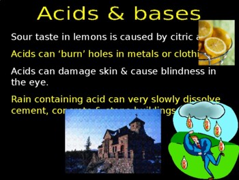 Preview of Grade 11-12 Acids and bases in animated PowerPoint.