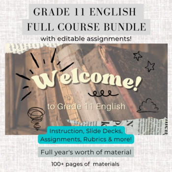 Preview of Grade 11 English Full Course Bundle/ High School English Curriculum