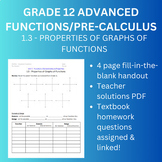 Grade 12 Advanced Functions/Pre-Calculus • 1.3 Properties 