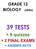 Grade 12 Biology SBI4U - Test bundle (39 tests, 9 quizzes,