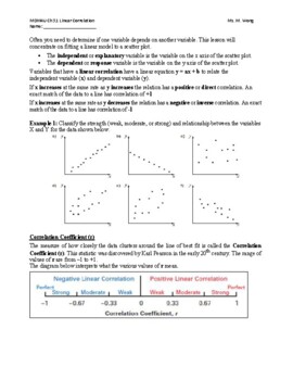 Preview of Grade 12 Data Management MDM4U Math Ch3 Statistics of Two Variables