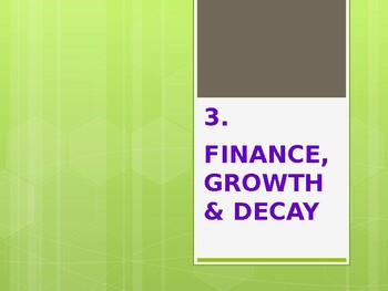 Preview of Grade 12 Finance, growth and decay in PowerPoint