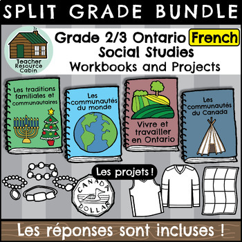 Preview of Grade 2/3 FRENCH Ontario Social Studies Workbooks