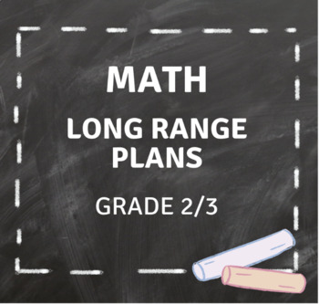 Preview of Grade 2/3 MATH LONG RANGE PLANS - New Ontario Curriculum - Scope and Sequence
