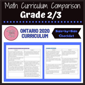 Preview of Grade 2/3 Math Curriculum Comparison