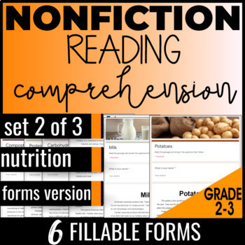 Preview of Grade 2-3 Nutrition Nonfiction Reading Passages and Questions Digital Resources