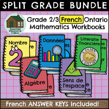 Preview of Grade 2/3 Ontario FRENCH Math Workbooks (Full Year Bundle)