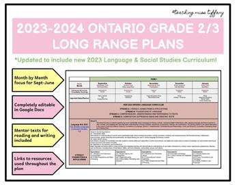 Preview of Grade 2/3 Ontario Long Range Plan Editable NEW 2023 CURRICULUM