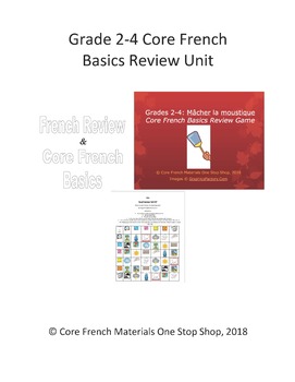 Preview of Grade 2-5 Core French Basics Review Unit Bundle