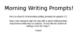 Grade 2-5 Morning Work Writing Prompts for ALL YEAR!