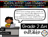 Grade 2 ART: Alberta Report Card Comments Template | Edita