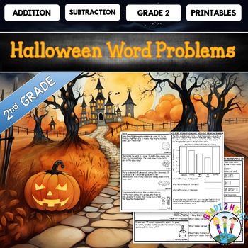 Preview of Grade 2 Addition & Subtraction Halloween Math Activities Word Problems 2.OA.1