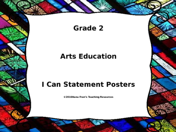 Preview of Grade 2 Arts Education I Can Statement Posters