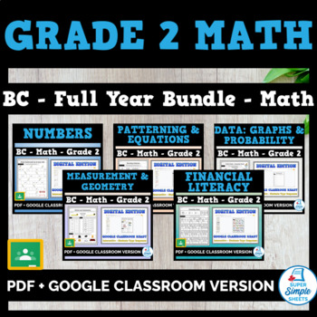 Preview of Grade 2 - BC Math - Full Year Bundle - GOOGLE AND PDF