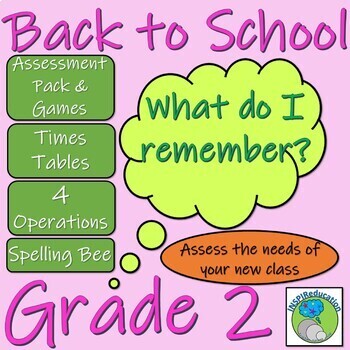 Preview of 2nd Grade Back to School Bundle - 15 Activities for math, spelling, Escape Room