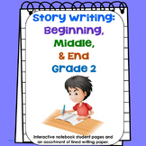 Grade 2 Beginning, Middle, End Writing PDF with Foldables