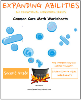 Preview of Grade 2, CCS: Math Bundle: Geo, Alg, M & D, Base 10, Money for Visually Impaired