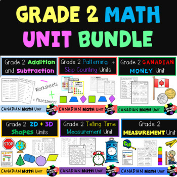 Preview of Grade 2 Canadian Math Unit Bundle