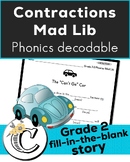 Grade 2 Contractions - Car Story Mad Lib - Science of Read