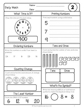 {Grade 2} September Daily Math Packet by Teaching in a Wonderland