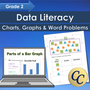 Preview of Grade 2 Data Literacy, Charts, Graphs and Interactive Word Problems