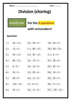 grade 2 division worksheets by teaching resources 4 u tpt