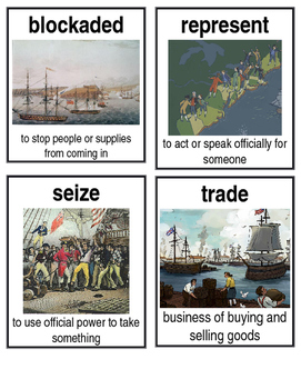 Preview of Grade 2: Domain 5: The War of 1812 Common Core Vocabulary Image Cards