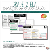 Grade 2 ELA Portfolio Checklists ~ CCSS Overview & Checklists