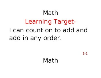 Preview of Grade 2 Envision  Math Learning Targets Book 1