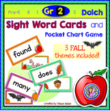 Grade 2: FALL Dolch Sight Word Cards/Pocket Chart Game