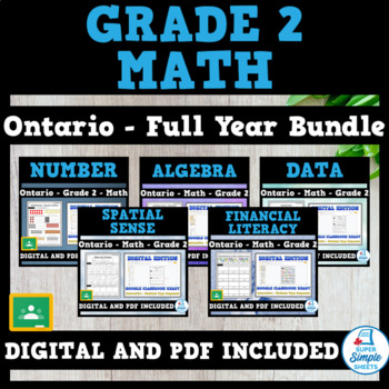 Preview of Grade 2 - Full Year Math Bundle - Ontario 2020 Curriculum - GOOGLE/PDF INCLUDED