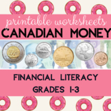 Grade 2  & Grade 3 CANADIAN MONEY Financial Literacy PRINTABLES!