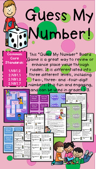Preview of Grade 2 Guess My Number Place Value Board Game - Differentiated