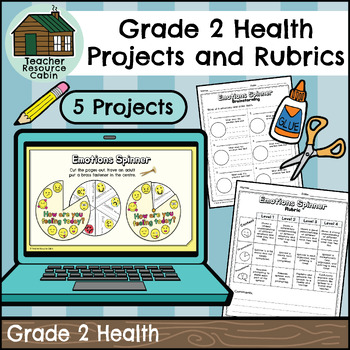Preview of Grade 2 Health Projects and Rubrics - Includes Google Slides™